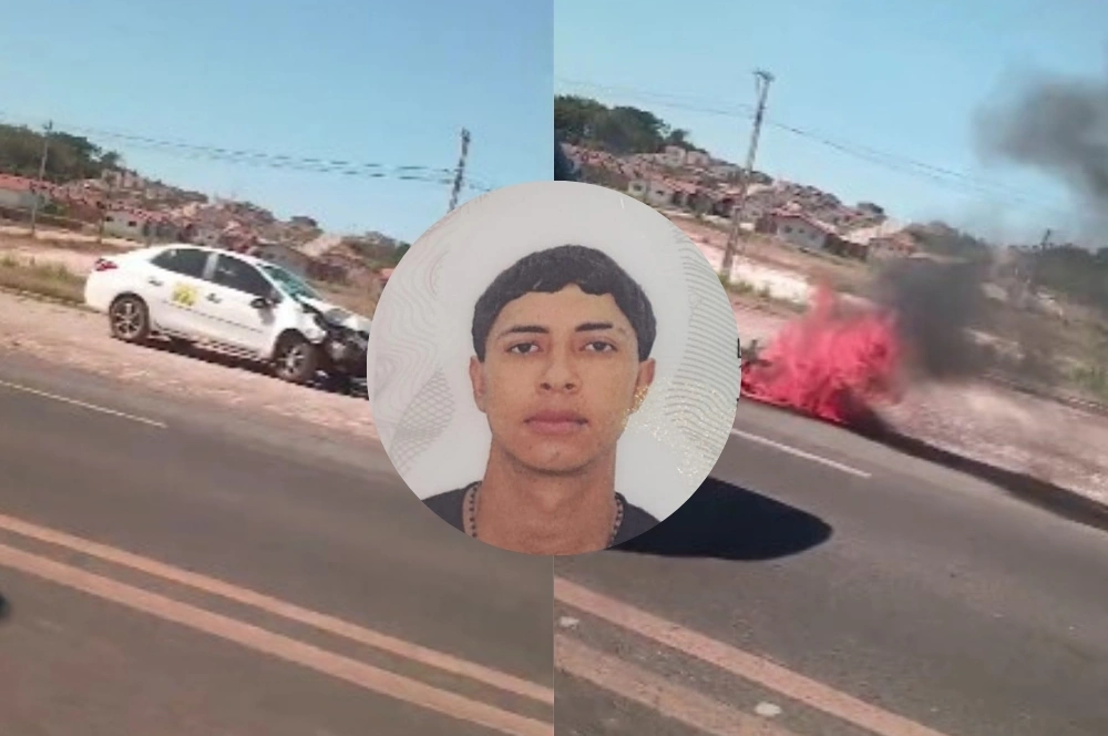 Colombiano morre após moto bater contra carro na BR-343, em Altos; moto pegou fogo